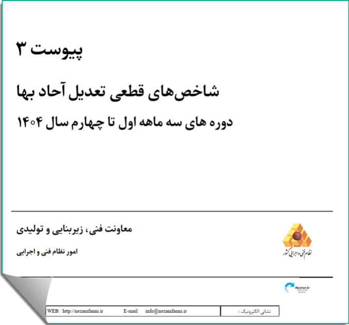 شاخص های قطعی تعدیل سال 1404 ابلاغی سازمان برنامه